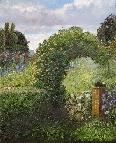 'The Garden Gate', an original oil painting on canvas by Crispin Thornton Jones, copyright Crispin Thornton Jones