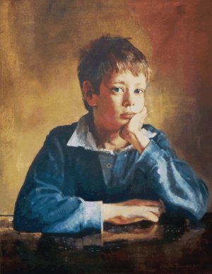 'Felix', an original portrait oil painting by Crispin Thornton Jones.